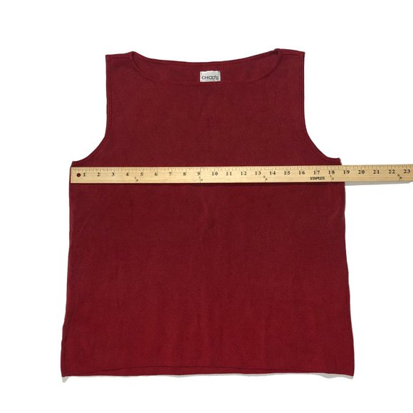 Chico's Womens Size 2 Red Nylon Spandex Microfeel Stretch Sleeveless Tank Top - Picture 2 of 6